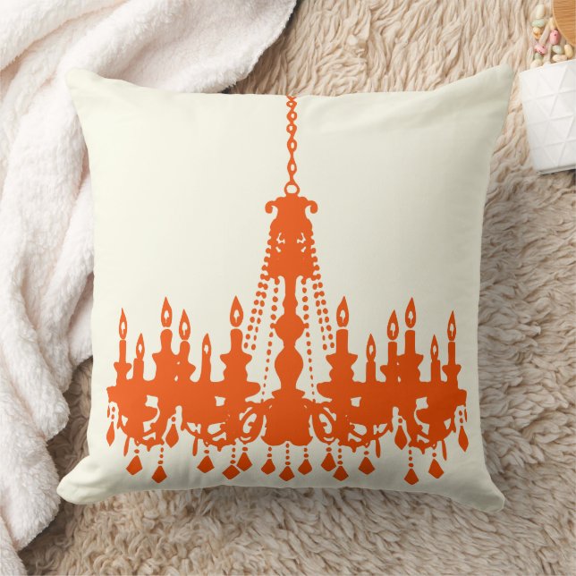 Orange Chandelier Designer Pillow Kudde (Filt)