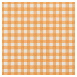 Orange Checkade Gingham för Home Canning Lids Tyg