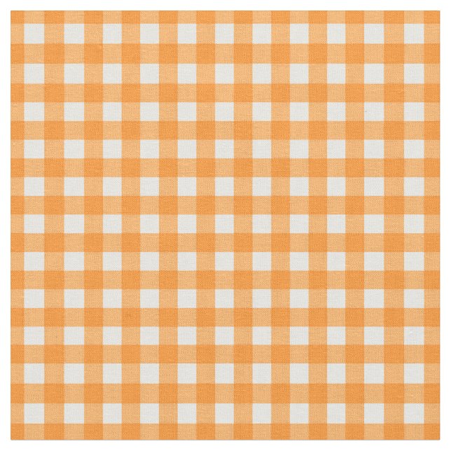 Orange Checkade Gingham för Home Canning Lids Tyg (Närbild)