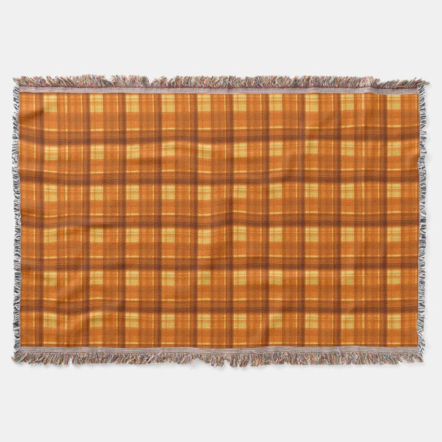 Orange Checked Tartan Print, Filt (Framsidan)