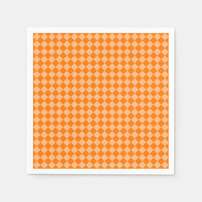 Orange Checker Diamond Mönster Pappersservett (Framsidan)