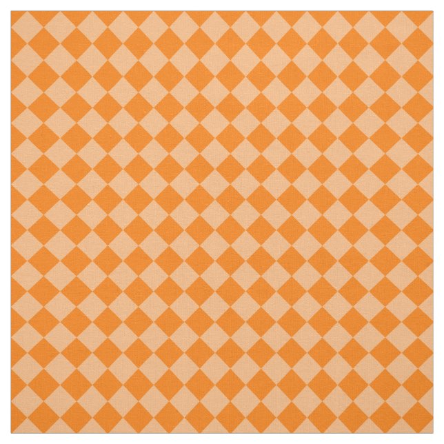 Orange Checker Diamond Pattern Tyg (Provkarta)