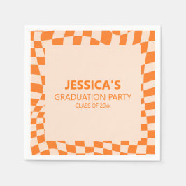 Orange Checker Graduation Party Custom 2026 Pappersservett