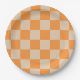 Orange Checkered Gingham Mönster