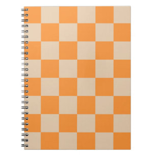 Orange Checkered Gingham Mönster Anteckningsbok