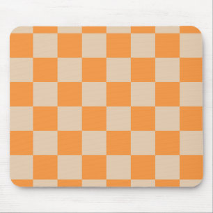 Orange Checkered Gingham Mönster Musmatta