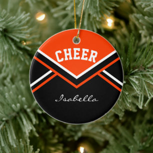 Orange Cheer 2 för en CheerLeader 📣 💖 Julgransprydnad Keramik