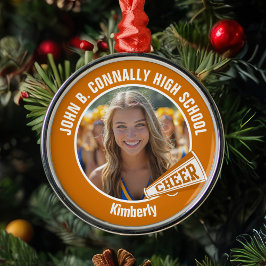 Orange CheerLeader Photo High School-jul Julgransprydnad Metall