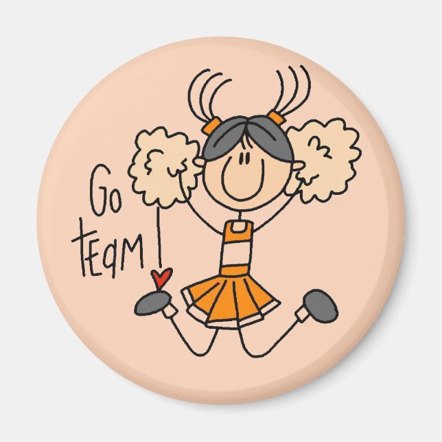 Orange Cheerleader T-shirts och presenter Magnet (Framsidan)