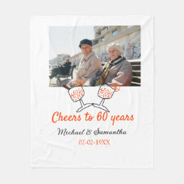Orange cheers to 60 years anniversary wedding fleecefilt