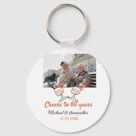 Orange cheers to 60 years anniversary wedding nyckelring