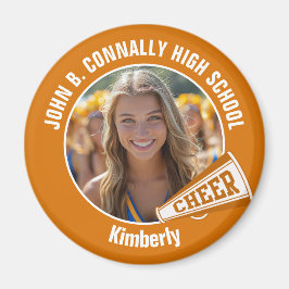 Orange Cheerwriter Photo High School Spirit Cheer Magnet