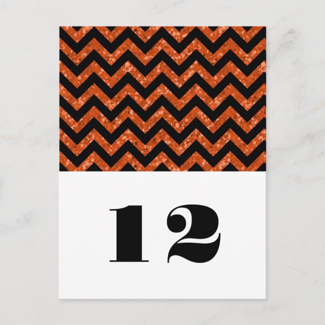 Orange Chevron Glitter Bord vykort (Framsida)