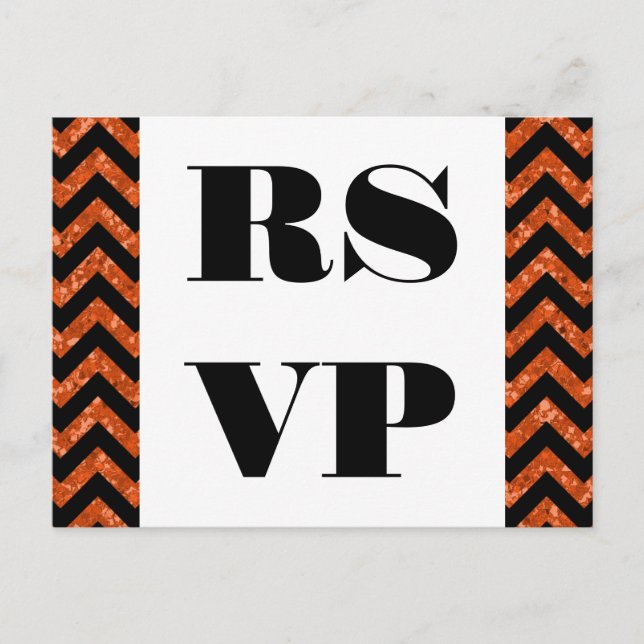 Orange Chevron Glitter OSA vykort (Framsida)
