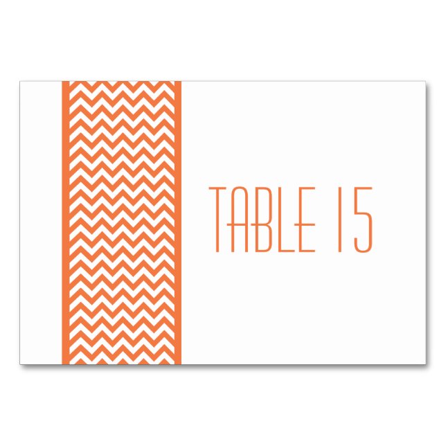 Orange Chevron Gräns Bord Card Bordsnummer (Framsidan)