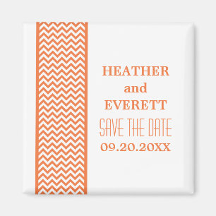 Orange Chevron Gräns Spara datum magneter