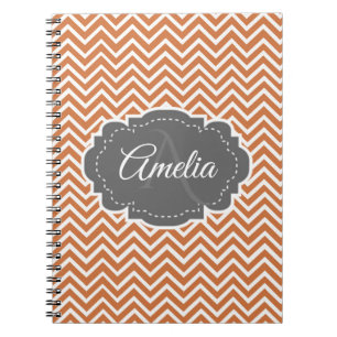 Orange Chevron Personlig bärbar dator Anteckningsbok