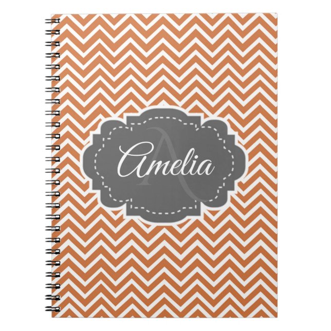Orange Chevron Personlig bärbar dator Anteckningsbok (Framsidan)