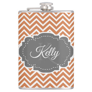 Orange Chevron Personlig-kolv Fickplunta