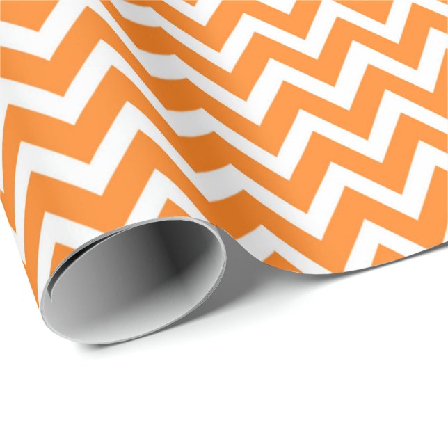 Orange Chevron Presentpapper (Rullad Hörn)