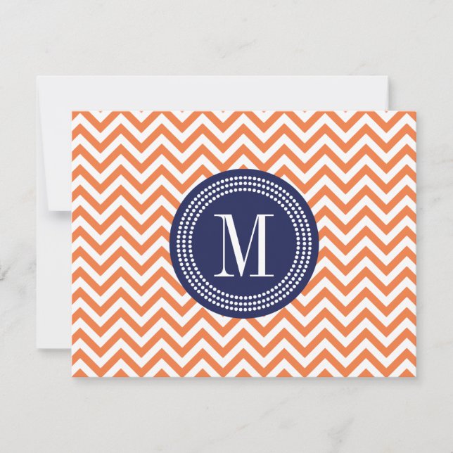 Orange Chevron Zigzag Personlig Monogram (Framsida)
