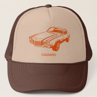 Orange Chevy Camaro grafisk teckning Truckerkeps