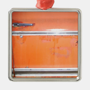 Orange Chevy Lastbil Door Julgransprydnad Metall