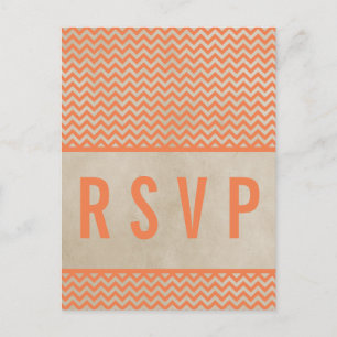 Orange Chic Chevron OSA Postcard Inbjudan Vykort