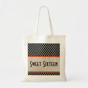 Orange Chic Quatrefoil Sweet 16 Bag Tygkasse