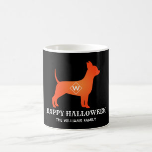 Orange Chihuahua Happy halloween-familjen Namn Kaffemugg