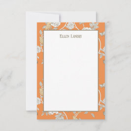 Orange Chinoiserie Flowers Tack Kort