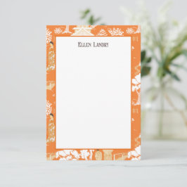 Orange Chinoiserie Pagodas Tack Kort