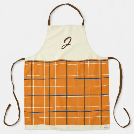 Orange Chocolate Cream Grid Boho Mönster Monogram