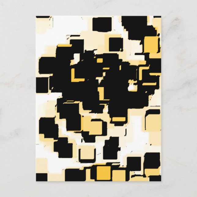 Orange chokladkaka, geometrisk grafik vykort (Framsida)