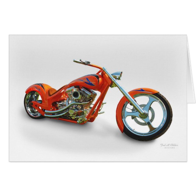 Orange Chopper Hälsningskort (Framsidan Horizontal)