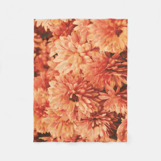 Orange Chrysanthemum Blanket Fleecefilt