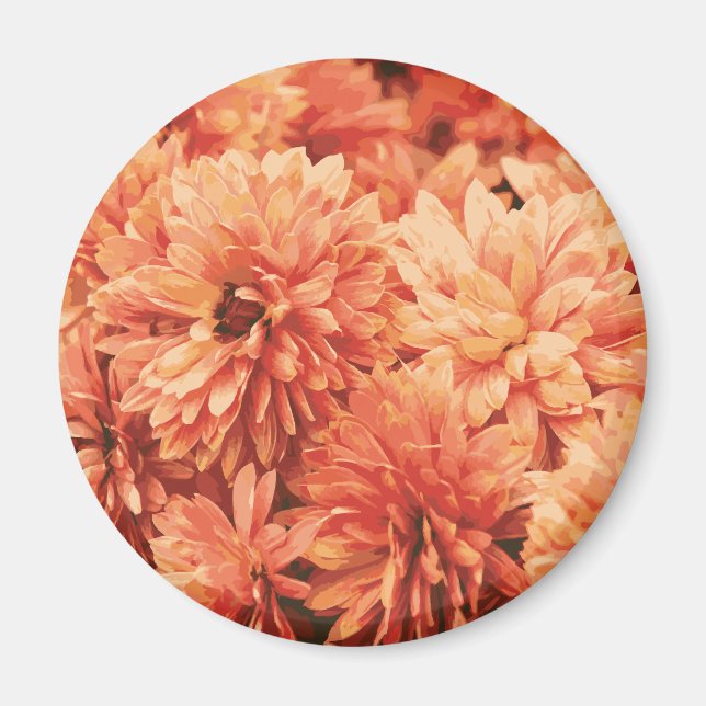 Orange Chrysanthemum Magnet (Framsidan)