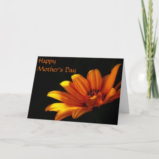 Orange Chrysanthemum Mors dag Card Kort (Framsida)