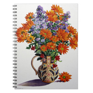 Orange Chrysanthemums Anteckningsbok Med Spiral