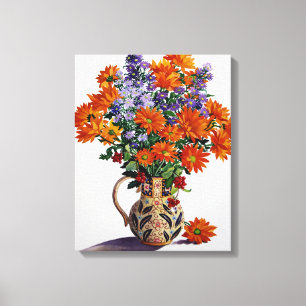 Orange Chrysanthemums Canvastryck