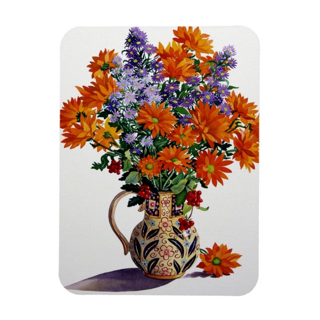 Orange Chrysanthemums Magnet (Vertikal)