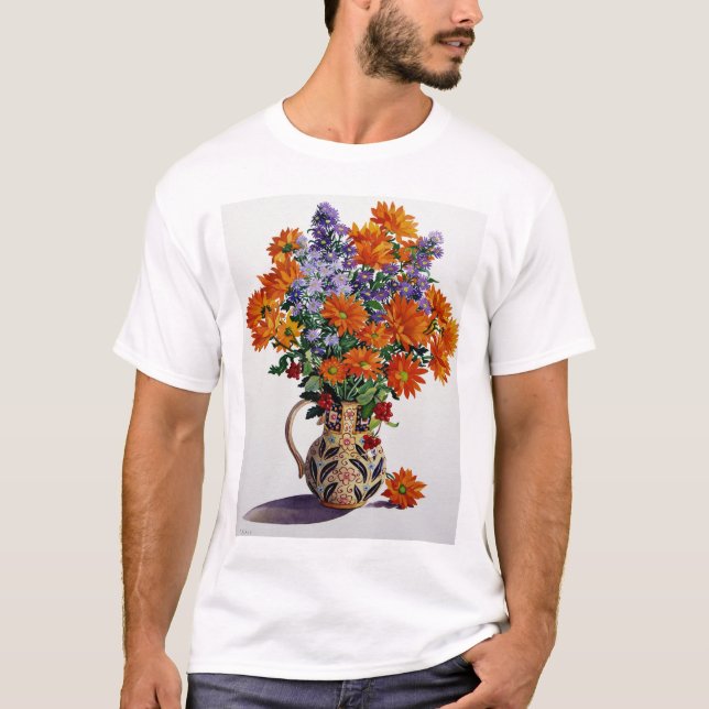 Orange Chrysanthemums T-shirt (Framsida)