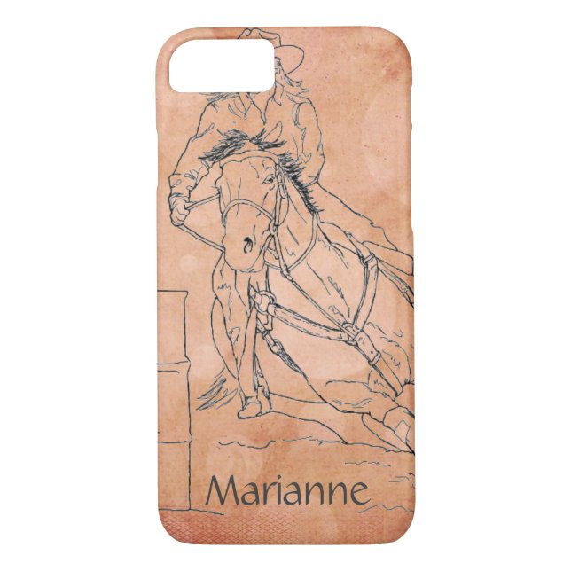 Orange Circles Barrel Racer II Case-Mate iPhone Skal (Baksida)