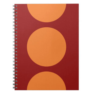 Orange Circles on Red Anteckningsbok Med Spiral