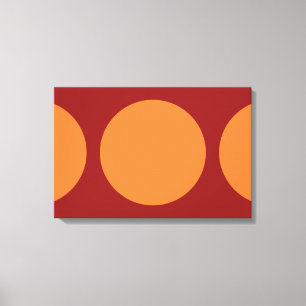Orange Circles on Red Canvastryck