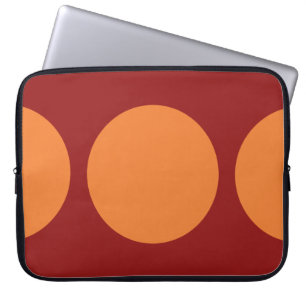 Orange Circles on Red Laptop Fodral