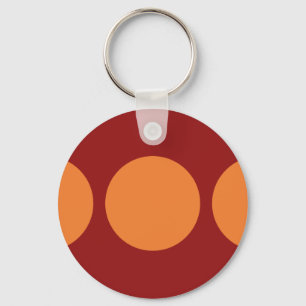 Orange Circles on Red Nyckelring