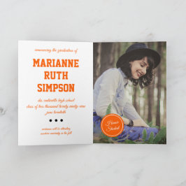 Orange Circles Photo Studenten Inbjudan