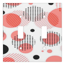 Orange Circles with Black Polka Dots pattern