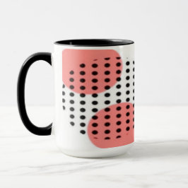 Orange Circles with Black Polka Dots pattern Mugg